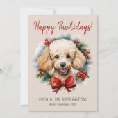 Poodle Dog Weihnachten glücklich Pawlidays Howlida (Vorderseite)