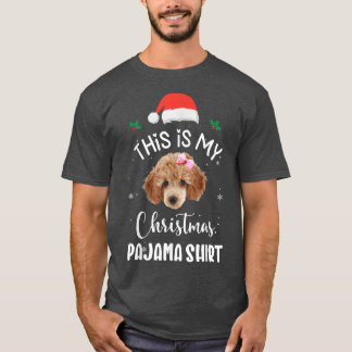 Poodle Dog Weihnachtsbaum Weihnachtsmannmütze Deko T-Shirt