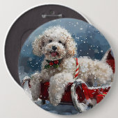 Poodle Dog Weihnachtsfest Button (Vorne & Hinten)