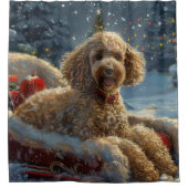 Poodle Dog Weihnachtsfest Duschvorhang (Vorderseite)