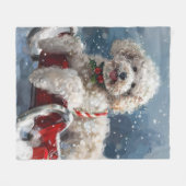Poodle Dog Weihnachtsfest Fleecedecke (Vorderseite (Horizontal))