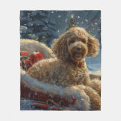 Poodle Dog Weihnachtsfest Fleecedecke (Vorderseite)