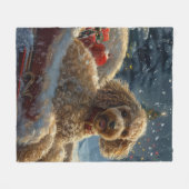Poodle Dog Weihnachtsfest Fleecedecke (Vorderseite (Horizontal))
