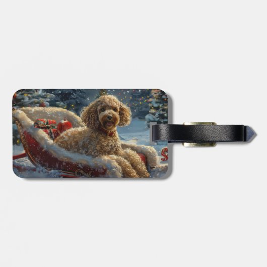Poodle Dog Weihnachtsfest Gepäckanhänger (Rückseite horizontal)
