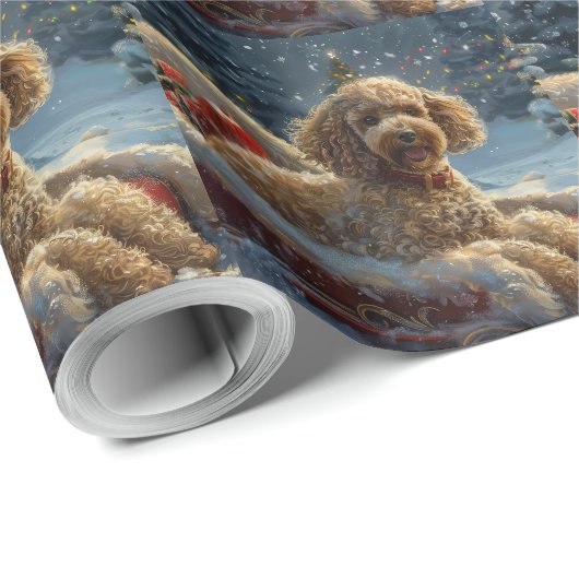 Poodle Dog Weihnachtsfest Geschenkpapier (Rolleneckpunkt)