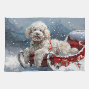 Poodle Dog Weihnachtsfest Geschirrtuch