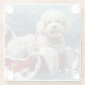 Poodle Dog Weihnachtsfest Glasuntersetzer (Rückseite)