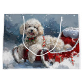 Poodle Dog Weihnachtsfest Große Geschenktüte (Vorderseite)
