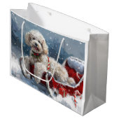 Poodle Dog Weihnachtsfest Große Geschenktüte (Vorderseite Schrägansicht)