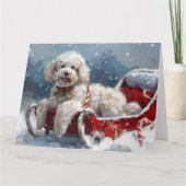 Poodle Dog Weihnachtsfest Karte (Vorderseite)