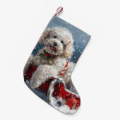 Poodle Dog Weihnachtsfest Kleiner Weihnachtsstrumpf (Vorderansicht (hängend))
