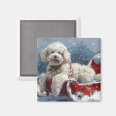 Poodle Dog Weihnachtsfest Magnet (Vorderseite/Rückseite)