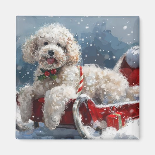 Poodle Dog Weihnachtsfest Magnet (Vorne)