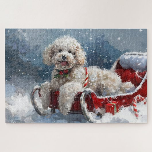 Poodle Dog Weihnachtsfest Puzzle (Horizontal)