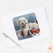 Poodle Dog Weihnachtsfest Quadratischer Aufkleber (Umschlag)