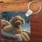 Poodle Dog Weihnachtsfest Schlüsselanhänger (Rückseite)