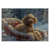 Poodle Dog Weihnachtsfest Schneidebrett (Vorderseite)