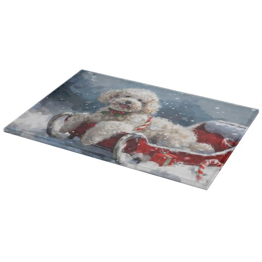 Poodle Dog Weihnachtsfest Schneidebrett (Ecke)