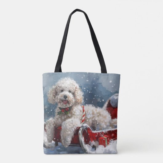 Poodle Dog Weihnachtsfest Tasche (Rückseite)
