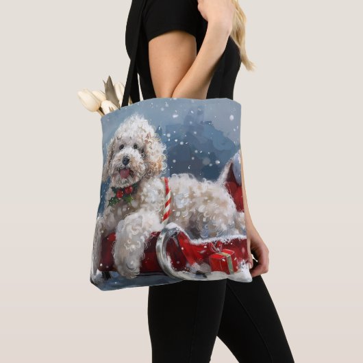 Poodle Dog Weihnachtsfest Tasche (Von Nahem)