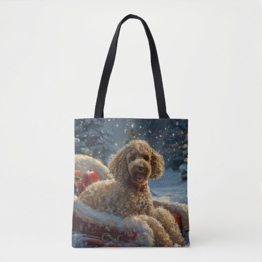 Poodle Dog Weihnachtsfest Tasche (Vorderseite)