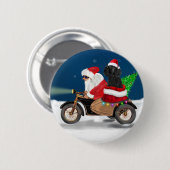Poodle Dog Weihnachtsmann Button (Vorne & Hinten)