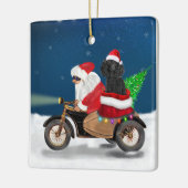 Poodle Dog Weihnachtsmann Keramikornament (Links)