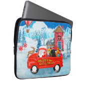 Poodle Dog Weihnachtswagen Schnee Laptopschutzhülle (Vorne Rechts)