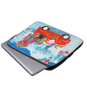 Poodle Dog Weihnachtswagen Schnee Laptopschutzhülle (Vorne Knopf)