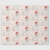 Poodle Dog Weihnachtszeit-Weihnachtsmannmütze Geschenkpapier (Flach)