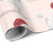 Poodle Dog Weihnachtszeit-Weihnachtsmannmütze Geschenkpapier (Rolleneckpunkt)