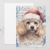 Poodle Dog Winter Weihnachten Wasserfarbe (Vorne/Hinten)