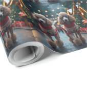 Poodle Dogs Christmas Snow Holiday Geschenkpapier (Rolleneckpunkt)
