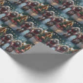 Poodle Dogs Christmas Snow Holiday Geschenkpapier (Ecke)