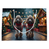 Poodle Dogs Christmas Snow Holiday Große Geschenktüte (Vorderseite)