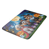 Poodle Dogs Pumpkin Halloween Funny Badematte (Schrägansicht)