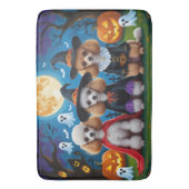 Poodle Dogs Pumpkin Halloween Funny Badematte (Vorderseite Vertikal)