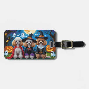 Poodle Dogs Pumpkin Halloween Funny Gepäckanhänger