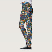 Poodle Dogs Pumpkin Halloween Funny Leggings (Links)