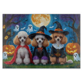 Poodle Dogs Pumpkin Halloween Funny Schneidebrett (Vorderseite)