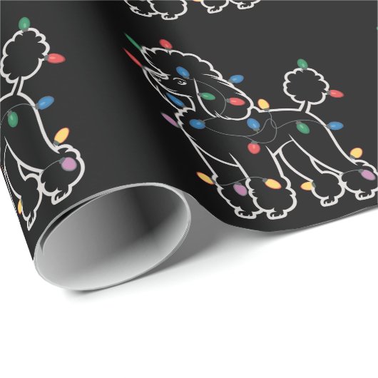 Poodle Dogs Tree Christmas Xmas Pet Animal Dog  Geschenkpapier (Rolleneckpunkt)