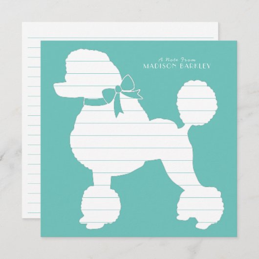 Poodle Doppy Puppy Dankeskarte (Vorne/Hinten)