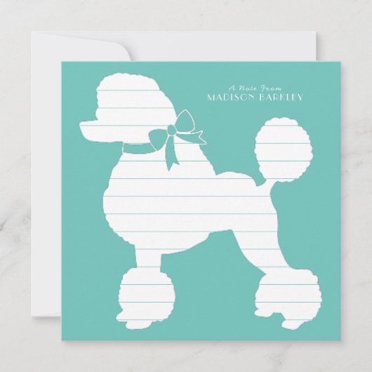Poodle Doppy Puppy Dankeskarte (Vorderseite)
