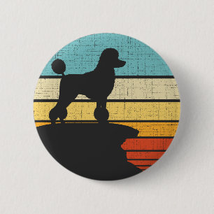 Poodle Eigentümer Retro Vintag 60er 70er Dog Lover Button