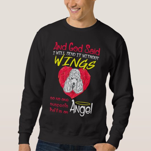 Poodle Engel ohne Flügelfüße Sweatshirt (Vorderseite)