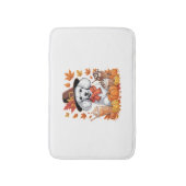 Poodle Erntedank Drinks Kaffee Herbstlaub Pump Badematte (Vorderseite Vertikal)