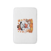 Poodle Erntedank Drinks Kaffee Herbstlaub Pump Badematte (Vorderseite Vertikal)