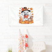 Poodle Erntedank Drinks Kaffee Herbstlaub Pump Banner (Insitu)