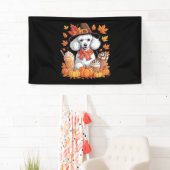 Poodle Erntedank Drinks Kaffee Herbstlaub Pump Banner (Insitu)