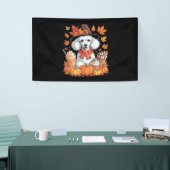 Poodle Erntedank Drinks Kaffee Herbstlaub Pump Banner (Messeveranstaltung)